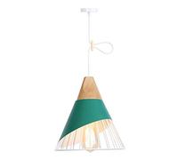 Durable Vintage Industriel Vent Bois Couleur Tête Unique Suspension Lumière Créative Personnalité Bar Hôtel Restaurant Décoration Lustre Mode Fer Forgé Suspension E27 Support De Lampe, Couleur: