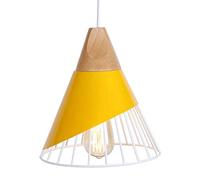 Durable Vintage Industriel Vent Bois Couleur Tête Unique Suspension Lumière Créative Personnalité Bar Hôtel Restaurant Décoration Lustre Mode Fer Forgé Suspension E27 Support De Lampe, Couleur:
