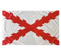 Durabol Drapeau Croix de Bourgogne Empire Espagnol Aigle Bicéphale Croix de Saint André Sacré Cœur Trois Violet 150 x 90 cm Satin Brillant (Empire Espagnol)