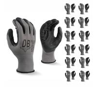 Durabull Gants de travail enduits de latex - Gants de protection très résistants pour les constructeurs, le jardin et le travail Maintien sûr avec poignée antidérapante (gris, 9 L)