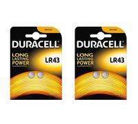 Duracell 186 AG12 LR43 L1142 pile alcaline 1.5 v boursouflée, paquet de 4