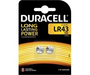 Duracell 2 piles alcalines LR43 1,5V