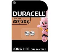 Duracell 357/303 Pile oxyde d'argent 1,55V, lot de 2 (SR44 / V357/ V303 / SR44W / SR44SW) pour montres, calculatrices et dispositifs médicaux