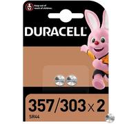 Duracell 357-303 Pile Oxyde D'Argent 1,55v, Lot De 2 (Sr44 - V357- V303 - Sr44w - Sr44sw) Pour Montres, Calculatrices Et