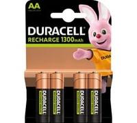 Duracell 4 LR06 1300mAh Batterie rechargeable Hybrides nickel-métal (NiMH)