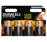 Duracell Plus, lot de 4 piles alcalines type D 1,5 Volts, LR20