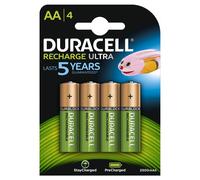 Duracell - AA Pack de 4 Piles Rechargeables Pré-Chargées 2500 mAh