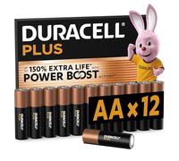 DURACELL AA Plus Piles Alcalines (Lot de 12) 1.5V, LR06