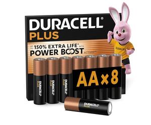 DURACELL AA Plus Piles Alcalines (Lot de 8) 1.5V, LR06 | Durent jusqu’à 150% plus longtemps - Actifs POWER BOOST - Manettes De Jeu, Appareils Photo - 100% Recyclable