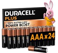 Duracell Piles alcalines AAA Plus PowerBoost 1,5 V – Lot de 24 – Emballage 0% plastique
