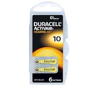 Duracell Piles auditives Activair 10 Easytab Pack de 6