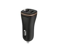 Duracell Adaptateur de chargeur de voiture compact double USB-C + USB-A Noir 27 W Compatible avec smartphones, tablettes, Powerbanks et plus encore