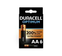 Duracell Pack de 6 Piles AA Optimum, 1,5 V LR06