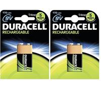 Duracell Batterie rechargeable 6HR61, 9V 170mAh, en blister - lot de 2 pieces