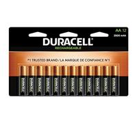 Duracell Batteries AA Rechargeables, Pack de 12 unités, Batterie Double A pour Une Alimentation Durable, Batterie préchargée Polyvalente pour Les appareils domestiques et commerciaux