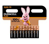 DURACELL Blister 10 Piles Alcaline Plus 100% Extra life MN2400 AAA LR03