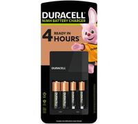 Duracell - chargeur de piles AA et AAA en 4 heures (2 piles AA et 2 piles AAA rechargeables incluses)