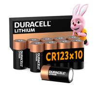 DURACELL CR123 Piles au lithium haute puissance 3V (CR123A / CR17345) (lot de 10) - Puissance longue durée - Pour appareils photos, lampes de poche, détecteurs de fumée