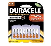Duracell DA312B8ZM09 Easy Tab Lot de 6 Piles Zinc-air pour Appareil auditif, Taille 312, 1,4 V, capacité 175 mAh (étui de 6 Cartes, 8 unités par Carte)
