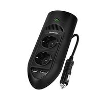 Duracell DRINV15-EU Onduleur Double Prise 175 W 12 V vers 230 V Double Sortie USB Noir
