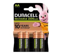 Duracell Duracell Rechargeable, lot de 4 piles rechargeables AA 2500mAh