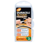 DURACELL easyTab 6 piles type 13 oRANGE/mercury sans mercure, free, 0% hg