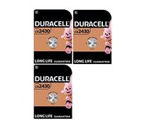 DURACELL Lot de 3 Blisters de 1 Pile Bouton Lithium Electronics CR 2430 3 Volt