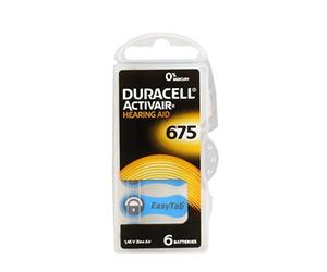 DURACELL Lot de 3 Blisters de 6 Piles auditives ACTIVAIR Easytab DA 675