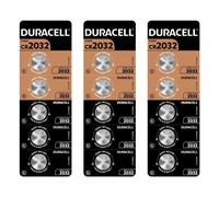 DURACELL Lot de 3 Packs 5 Piles Bouton Lithium DL2032/CR2032