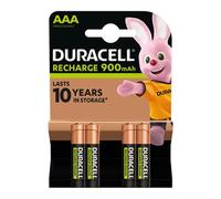 Duracell Lot de 4 piles rechargeables AAA 900mAh