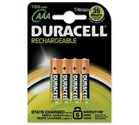 Duracell Lot de 4 piles rechargeables NiMH 750 mAh AAA Ref 81364750