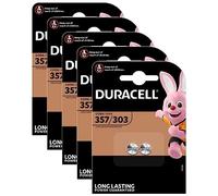 Duracell Lot de 5 packs de 2 piles boutons 357/SR44 oxyde d'argent