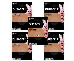 DURACELL Lot de 5 Piles oxyde argent "Watch" 377/SR66 1,5 Volt