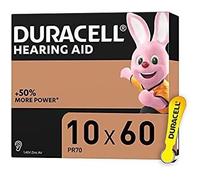 Duracell Lot de 60 Piles pour appareils auditifs HEARING AID Code 10 PR70