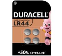 DURACELL LR44 Lot de 4 piles alcalines spéciales 1,5 V A76, jusqu'à 50% de puissance en plus, pour thermomètres numériques / calculatrices / lampes de poche / montres / panneaux de systèmes de sécurit