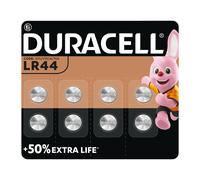 DURACELL LR44 Piles alcalines spéciales 1,5V (A76) (Lot de 8) - JUSQU'A +50 % DE PUISSANCE - Pour thermomètres, calculatrices, montres, appareils médicaux - Conservation 5 ans - Prévention des fuites