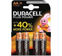 Duracell Batterie Alkaline, Mignon, AA, LR06, 1.5V Plus Power, Retail Blister (4-Pack