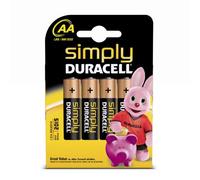 Duracell MN1500B4S Pack de 4 Piles AA Noir/Copper