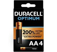 Duracell - Optimum AA LR6 MX1500 Lot de 4 Piles 1,5 V