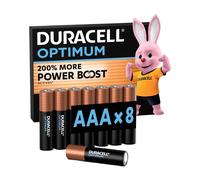 Duracell Piles AAA Optimum 1,5V – +200% Power Boost – Lot de 8 – 100% recyclables