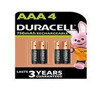 Duracell Piles rechargeables Recharges Plus LR03 / AAA 750 mAh NiMH Lot de 4