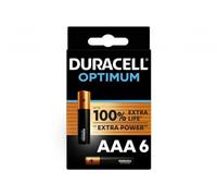 Duracell Pack de 6 Piles AAA Optimum, 1,5 V LR03