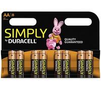 Duracell – Pile alcaline Simply (LR6) – AA x8 1,5V