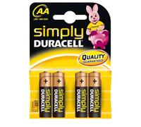 Duracell - Pile Alcaline - AAx4 Simply (LR6)