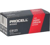 10 Piles CR123 Duracell Procell Intense Lithium 3V