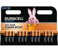DURACELL AAA Optimum Piles Alcalines (Lot de 12) 1.5V, LR03