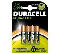 Duracell Piles rechargeables Stay Charged NiMH 750 mAh – 4 x AAA (LR03)