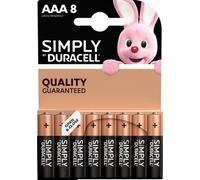 DURACELL Piles alcalines "simply" Micro AAA, blister de 8