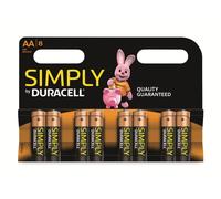 DURACELL Piles alcalines "simply" Mignon AA, blister de 8
