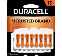 Duracell - Piles auditives taille 13 (orange) - Batterie longue durée avec EasyTab pour une installation facile - 16 piles
